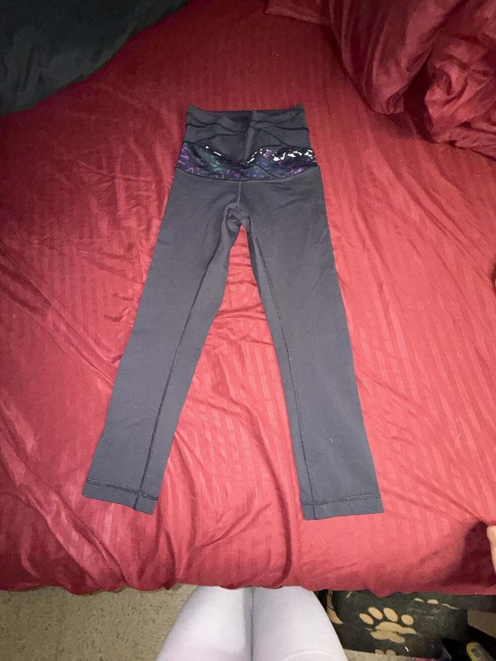Lululemon Align High-Rise Crop Leggings Black Purple/ reversible